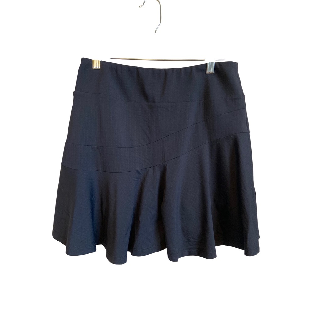 Ibkul Black Athletic Skort with Lace Trim Inner Shorts and Side Zip Pocket S